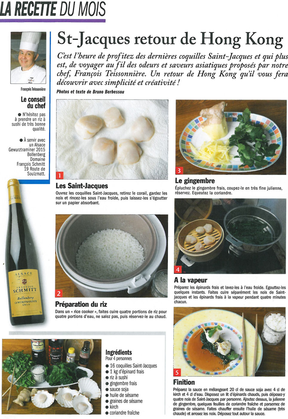 Page de la recette dans le magazine Pêche en mer