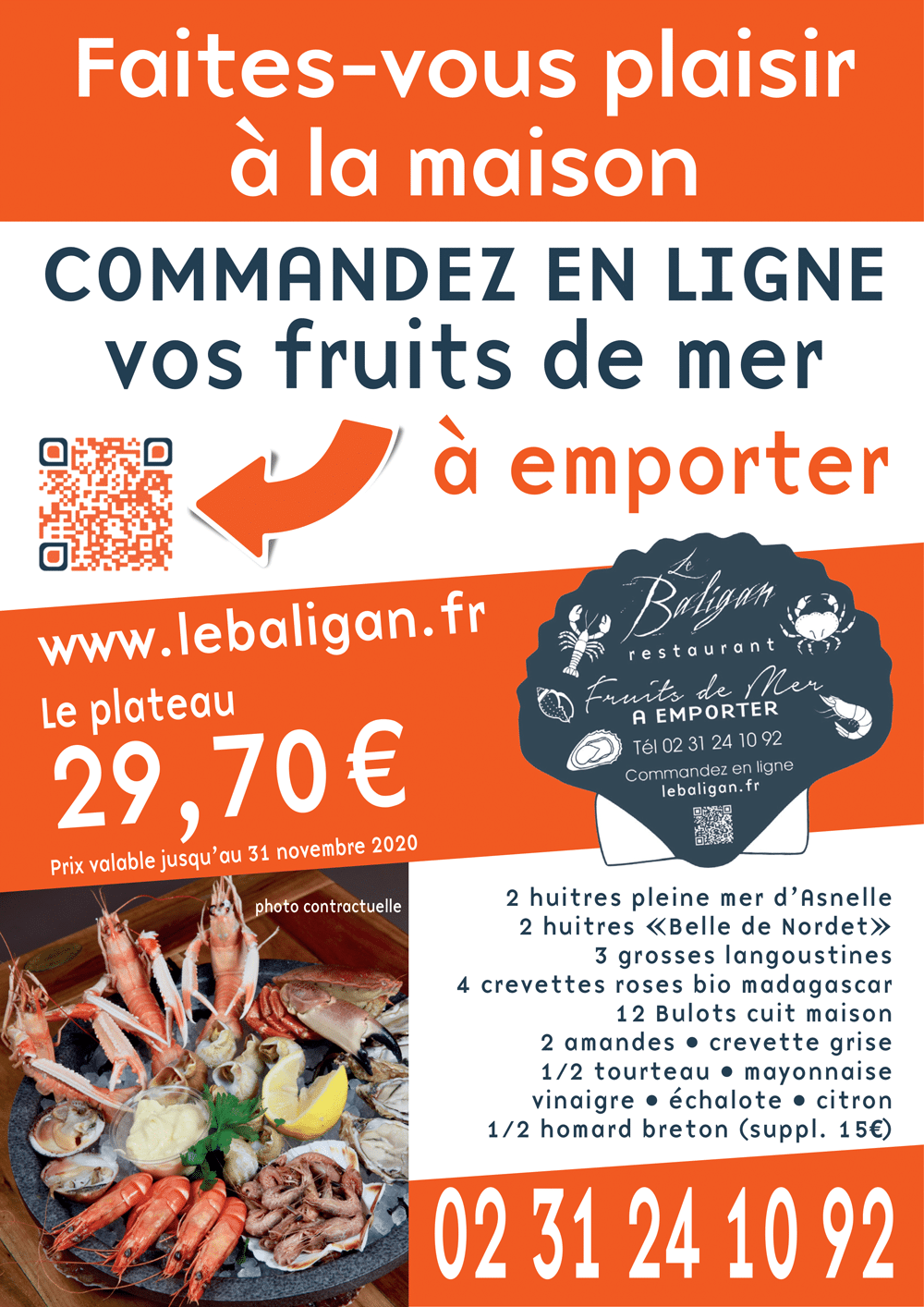 Le Baligan, Restaurant de Poissons, Fruits de mer à Cabourg Normandie