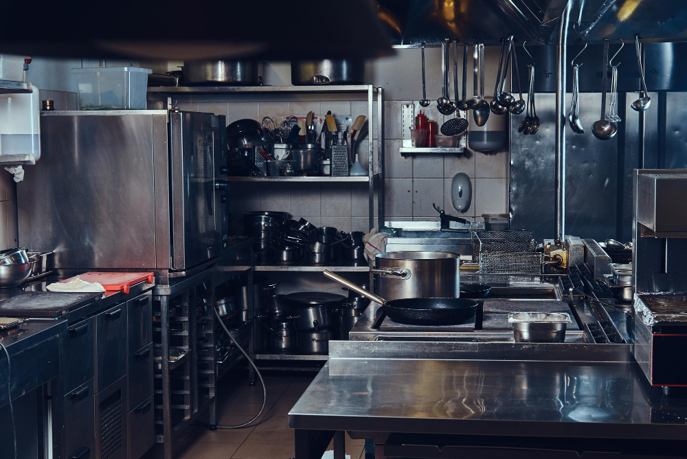 cuisine d'un restaurant après travaux
